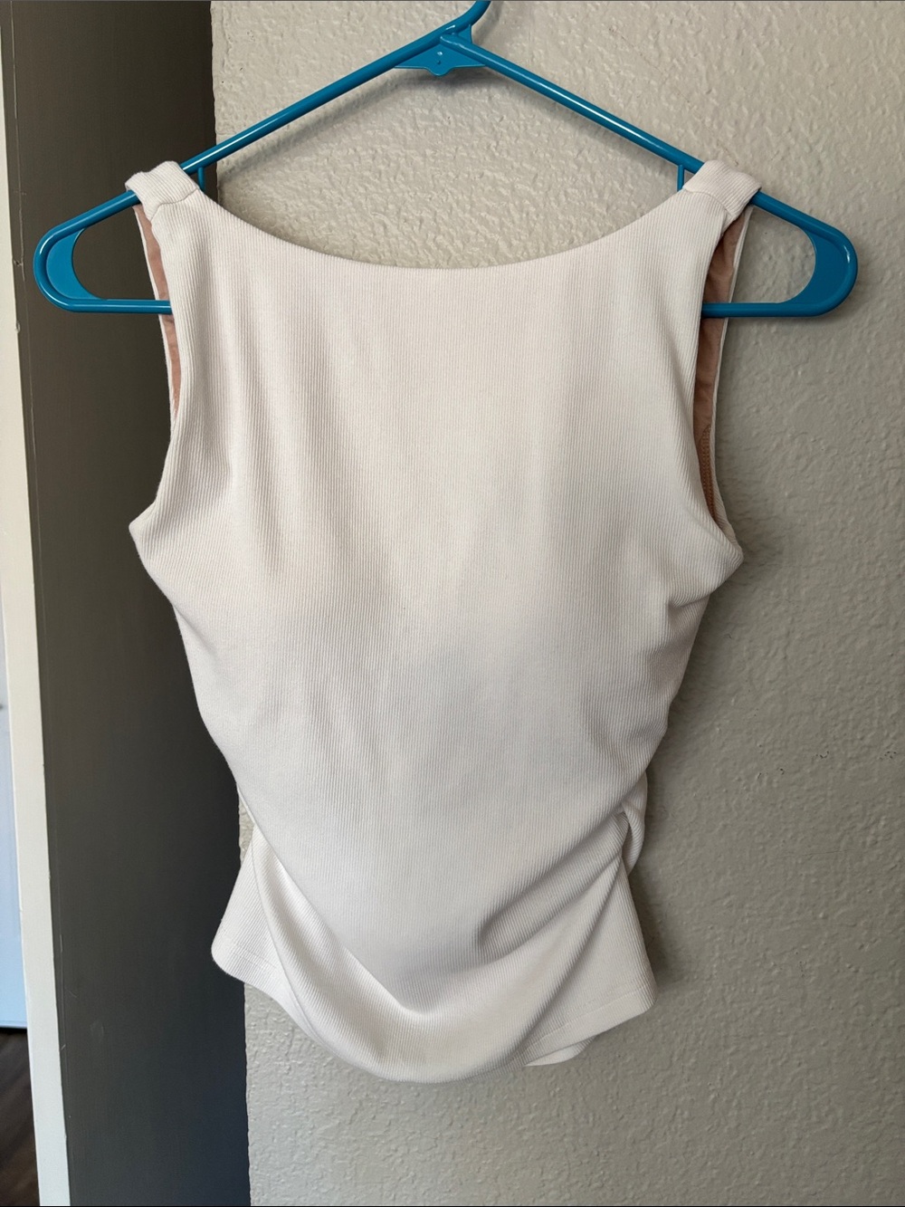 OGL Cream Ribbed Scoop-Back Tank